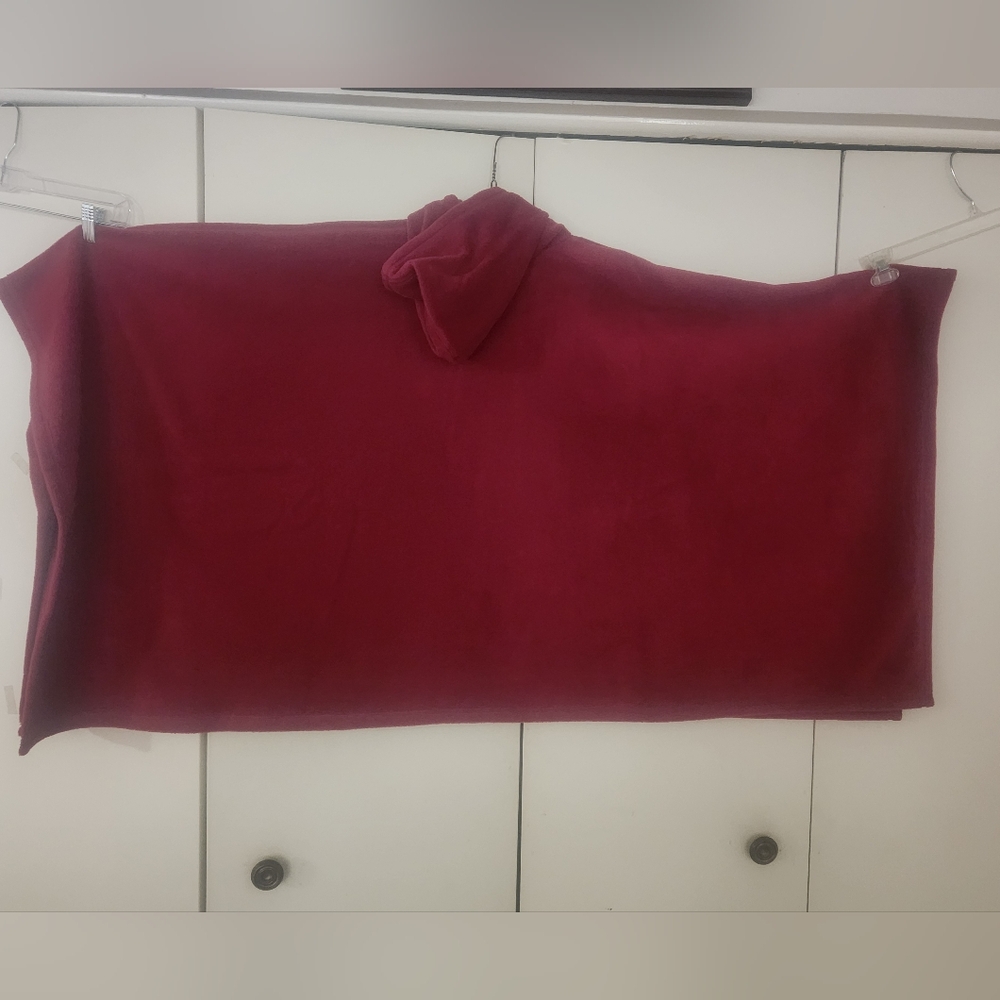 Maroon Fleece Poncho Style Hoodie